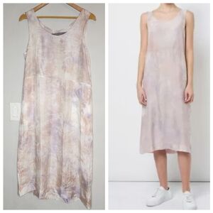 Raquel Allegra 100% Silk Sleeveless Midi Shift Dress Pockets Size 2 Large 8-10